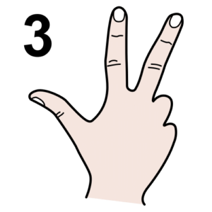 NUMERO TRE CON LE DITA