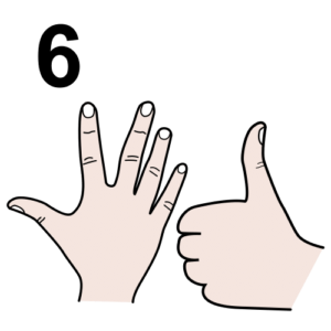 NUMERO SEI CON LE DITA